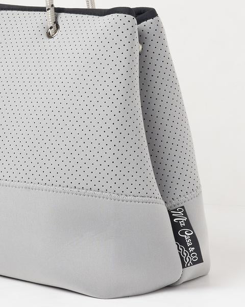 Miz Casa & Co Ivy Neoprene Tote Bag Grey